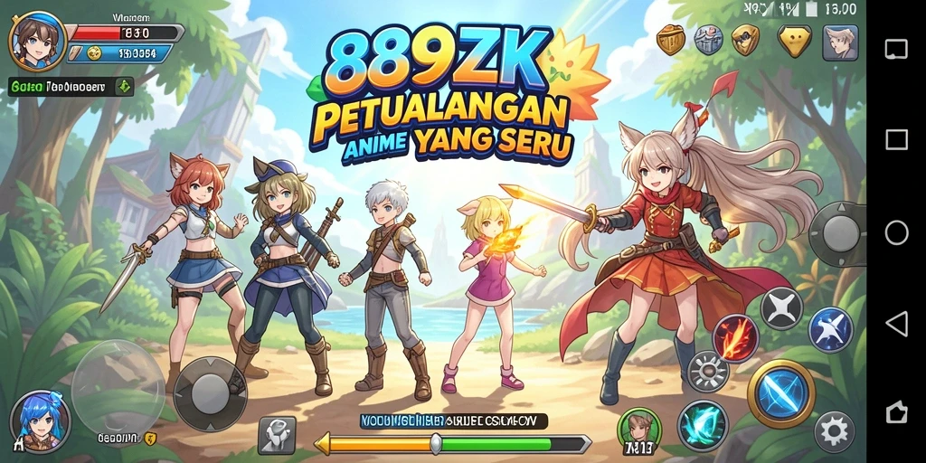 Tampilan gameplay seru dari 889ZK dengan karakter anime favorit.