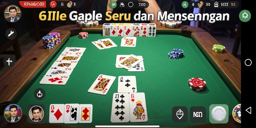 Gameplay seru Gaple dengan teman-teman.