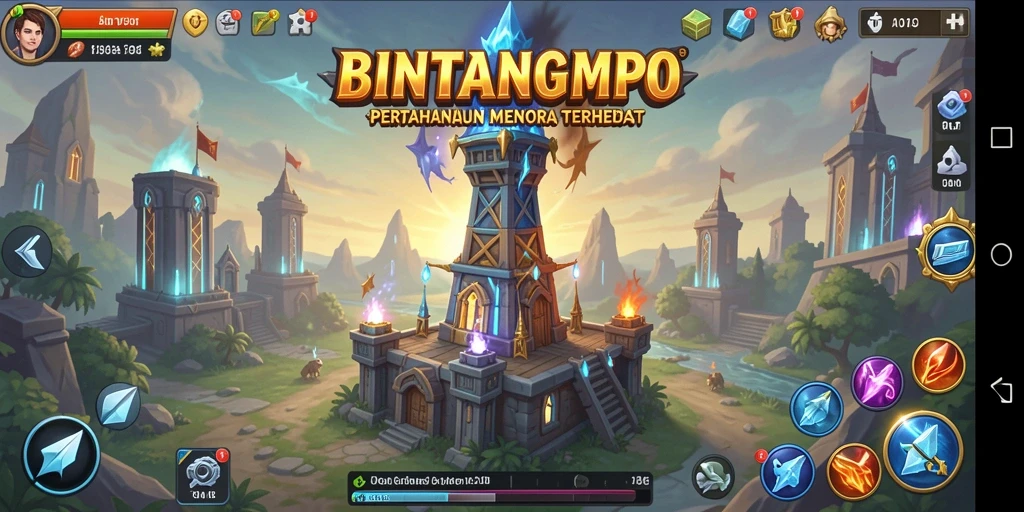 Gameplay BINTANGMPO menara pertahanan yang seru dan menantang.