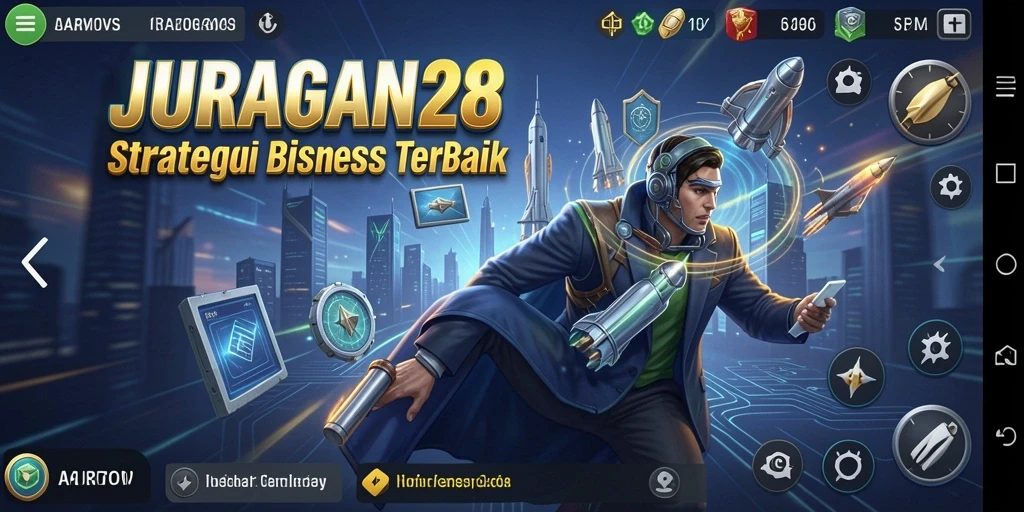 Tampilan gameplay JURAGAN28 dengan interaksi bisnis yang dinamis.