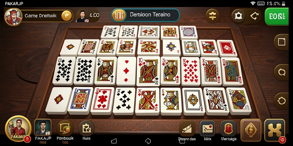 Screenshot utama PAKARJP yang menunjukkan gameplay seru dalam permainan Domino.