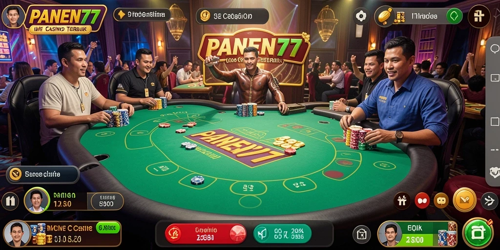 Screenshot PANEN77 menunjukkan gameplay Live Casino yang mendebarkan.